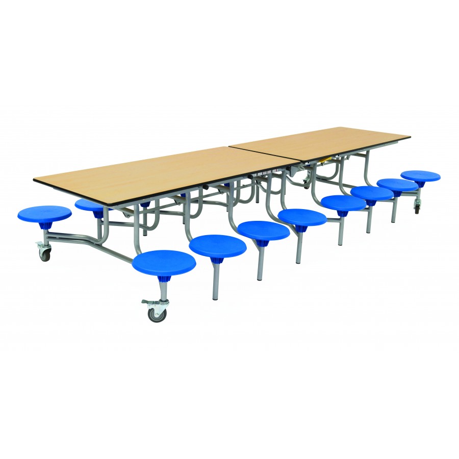 Rectangular Mobile Folding Table with 16 Seats